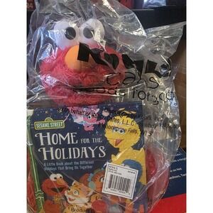 home for the holidays elmo plush with book
